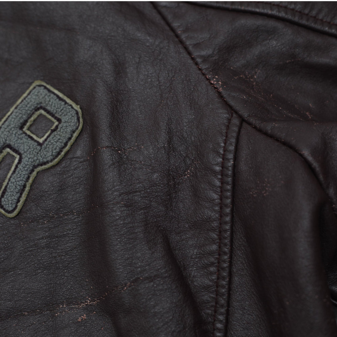 Vintage McMaster University Full Leather Varsity Jacket Size 46