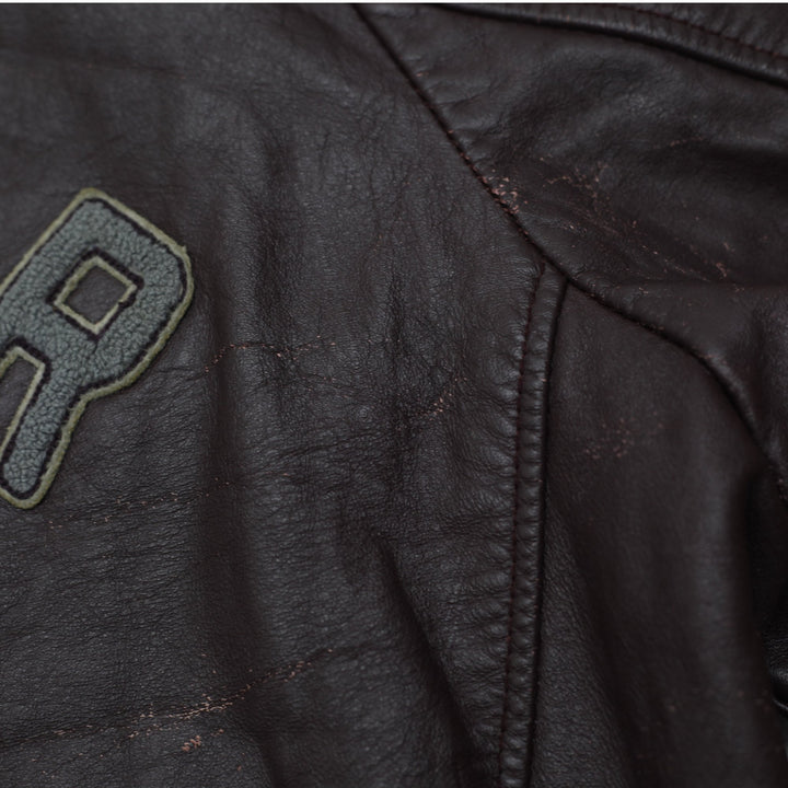 Vintage McMaster University Full Leather Varsity Jacket Size 46