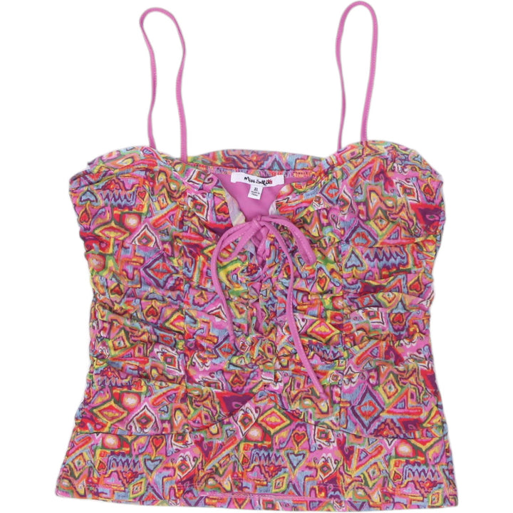Y2K Ladies Miss Selfridge Patterned Tank Top Size XL