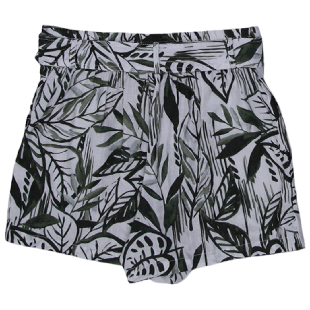 Ladies Tahari Belted Printed Linen Shorts