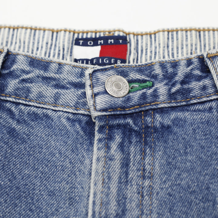 Vintage Ladies Tommy Hilfiger Striped Waistband Straight Leg Jeans Size 16
