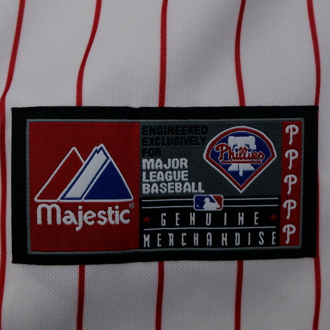Vintage Majestic Philadelphia Phillies #34 Halladay Pinstripe Baseball Jersey | Migration_Jerseys - Detail Vi | Fashion Rerun