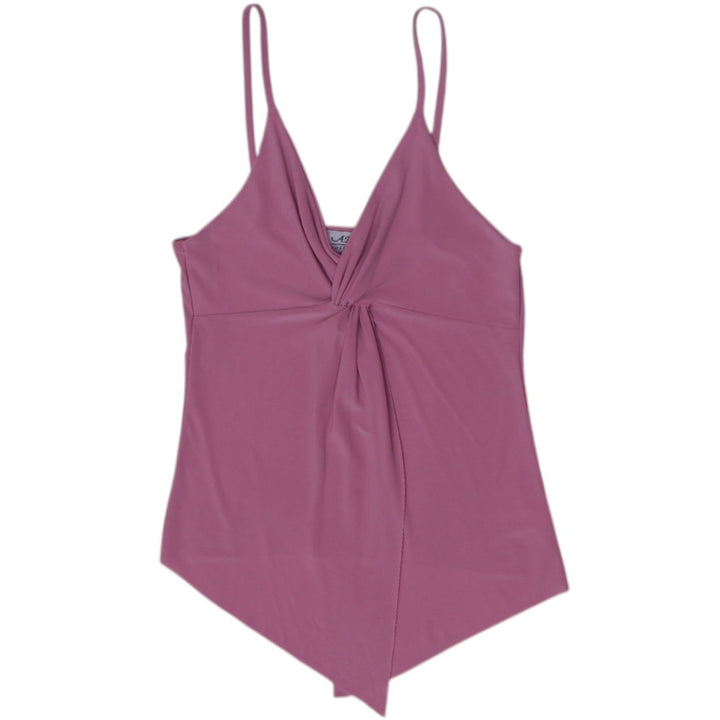 Y2K Ladies Pink V-Neck Asymmetric Spaghetti Strap Top Size XS