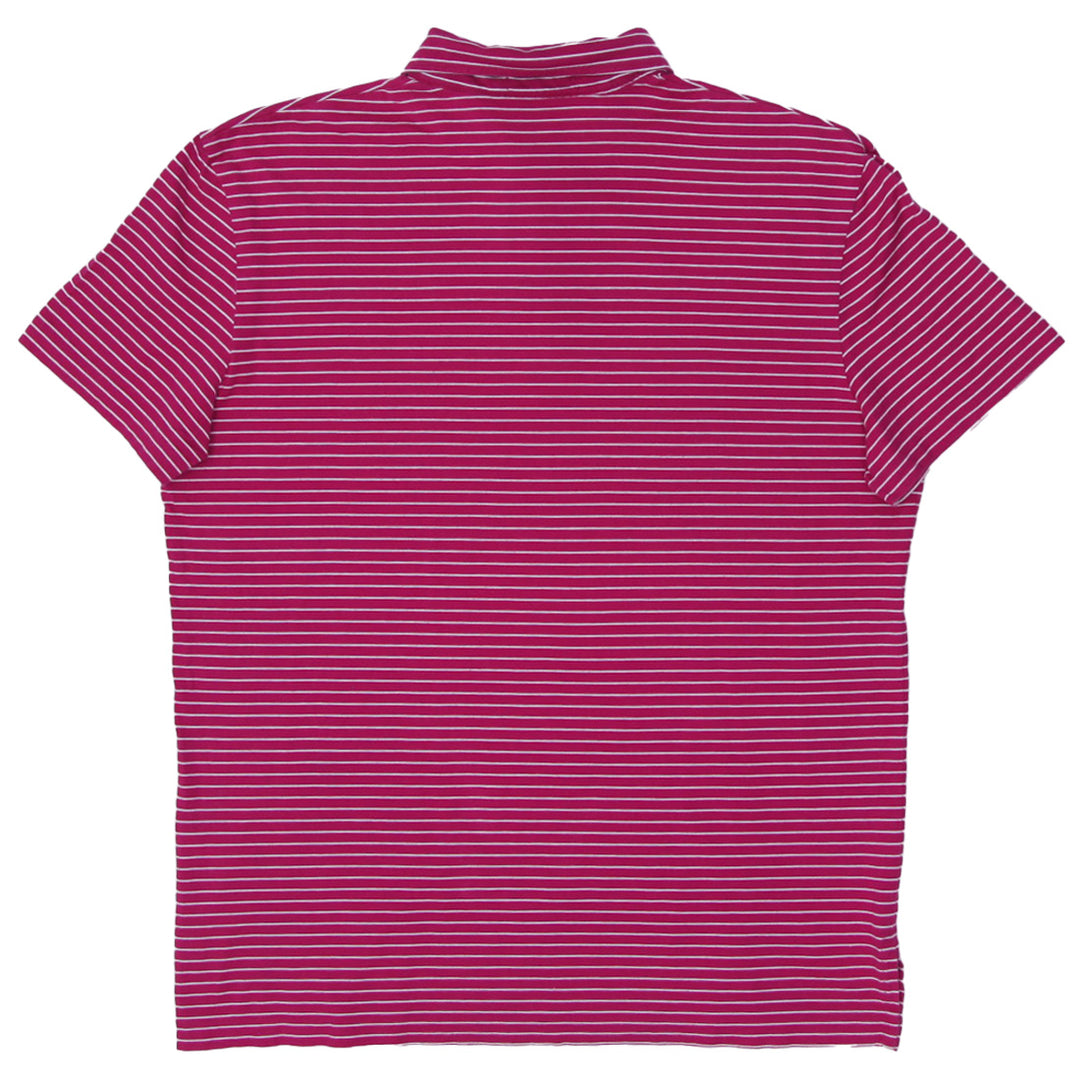 Mens Polo Ralph Lauren Pink Striped Polo T-Shirt