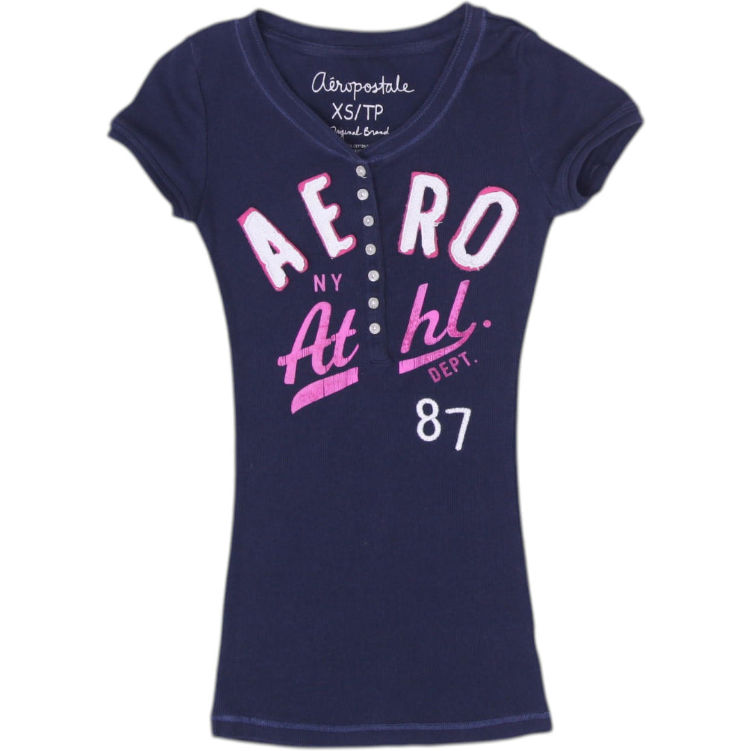 Y2K Ladies Aeropostale Graphic Short Sleeve Tee Size S