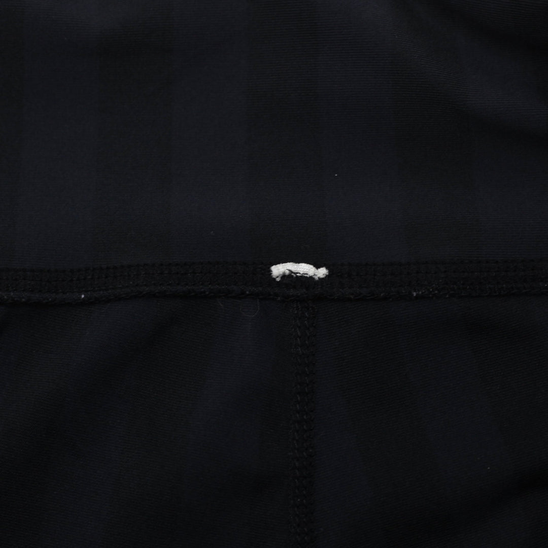 Ladies Lululemon Black Shadow Stripe Wide Leg Flare Pants Front Pockets Yoga