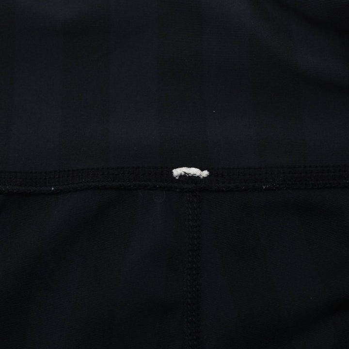 Ladies Lululemon Black Shadow Stripe Wide Leg Flare Pants Front Pockets Yoga