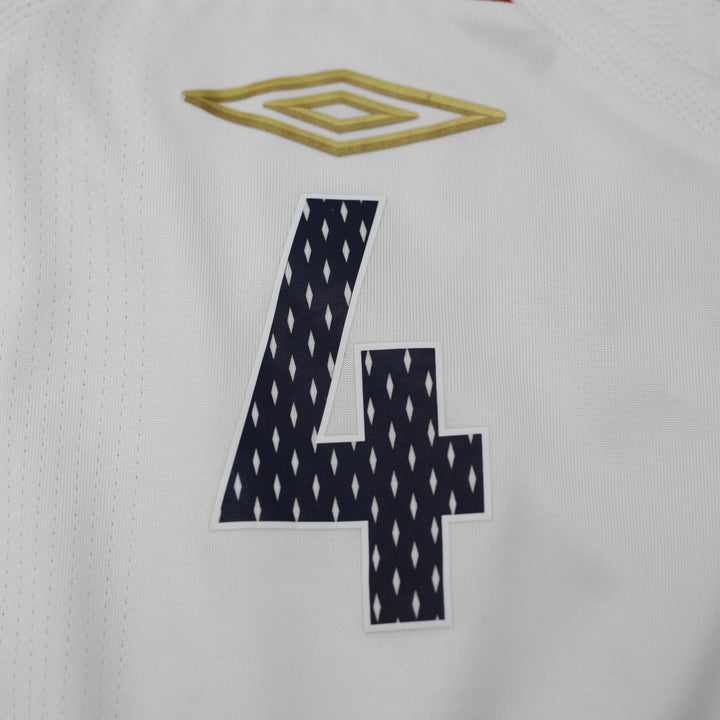 Mens Umbro England 2007-09 Home Football Shirt Jersey Umbro White #4 Size L