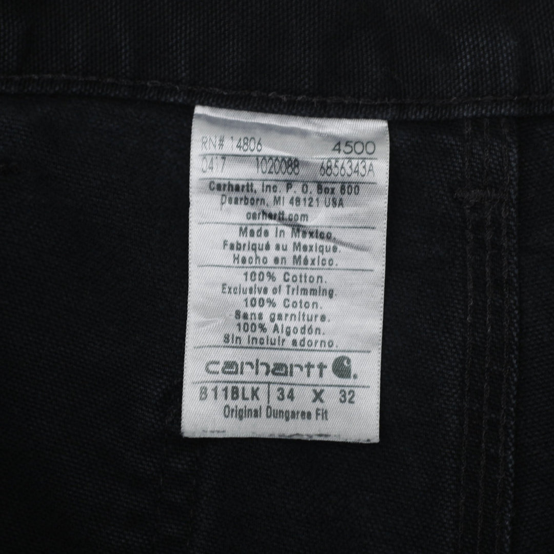 Mens Carhartt B11 BLK Original Dungaree Fit Workwear Pants | Migration_Pants - Back View | Fashion Rerun