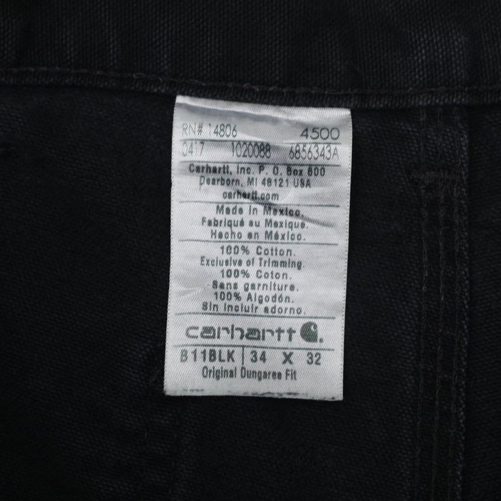 Mens Carhartt B11 BLK Original Dungaree Fit Workwear Pants | Migration_Pants - Back View | Fashion Rerun