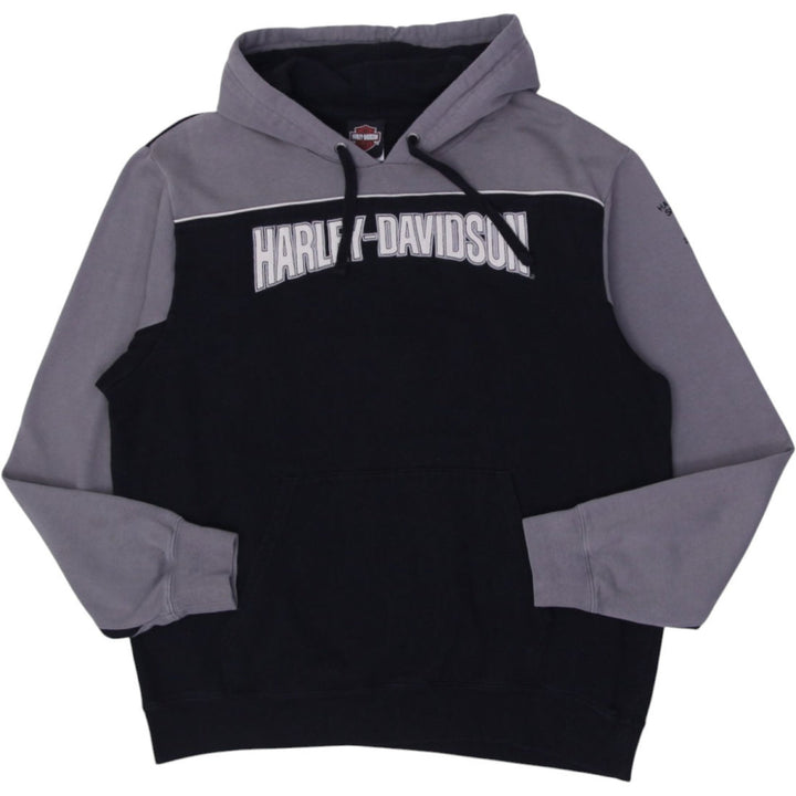 Mens Embroidered Harley Davidson Logo Pullover Hoodie
