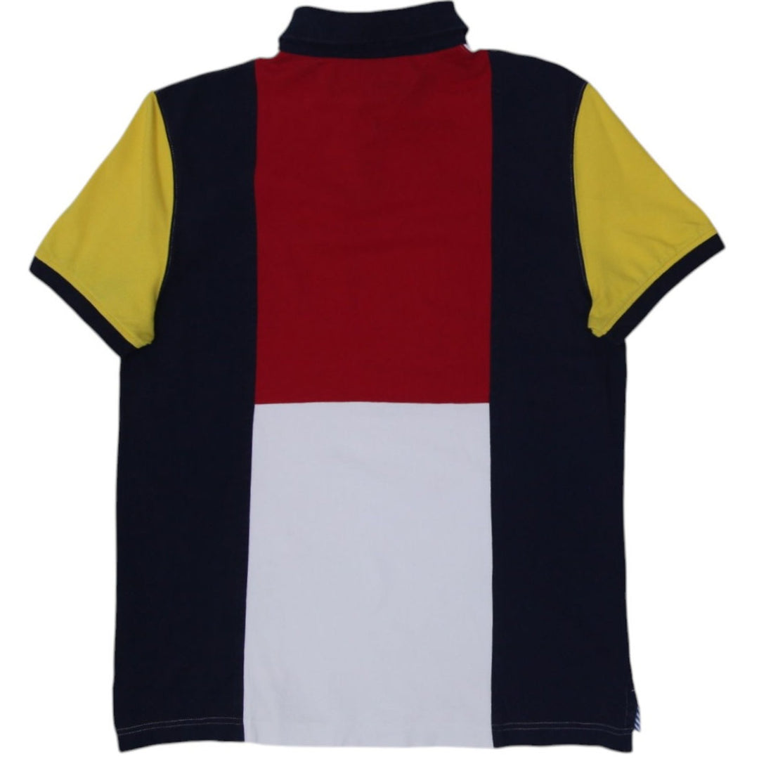 Mens Tommy Hilfiger Polo White Navy Yellow Patchwork