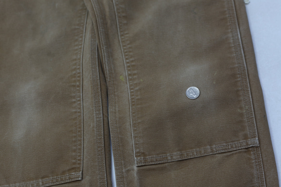 Mens B01 BRN Loose Original Fit Double Knee Carhartt Work Pants