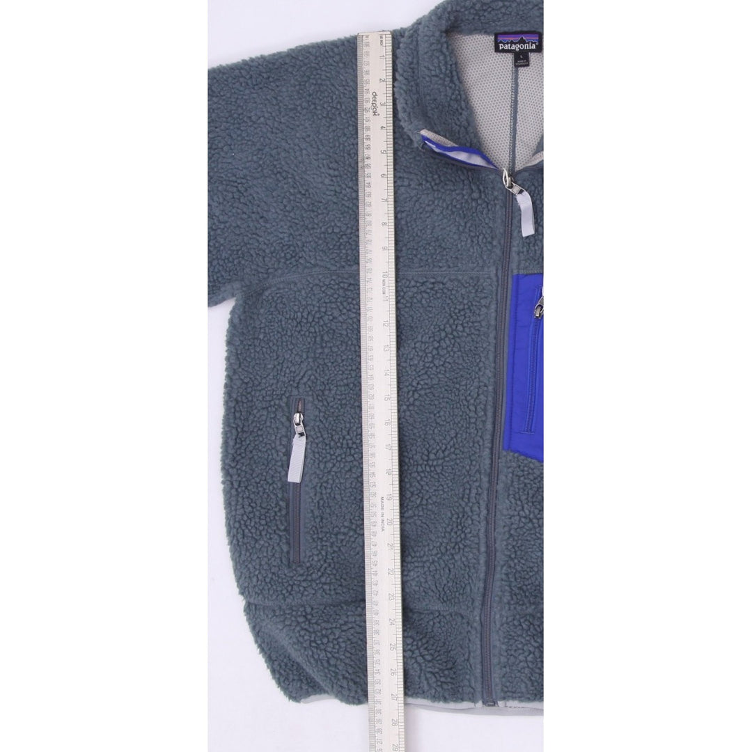 Mens Patagonia Fleece Jacket Gray Full Zip Retro Style Large