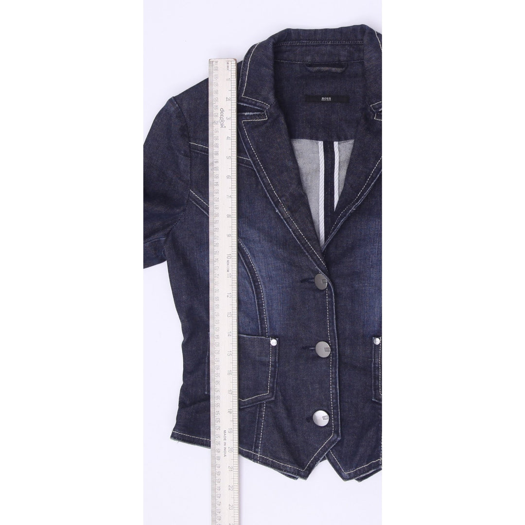 Ladies Hugo Boss Cropped Denim Blazer Jacket