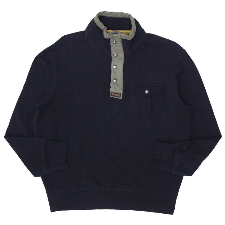 Vintage Polo By Ralph Lauren Pullover 1/4 Zip Snap Up Pocket Sweatshirt
