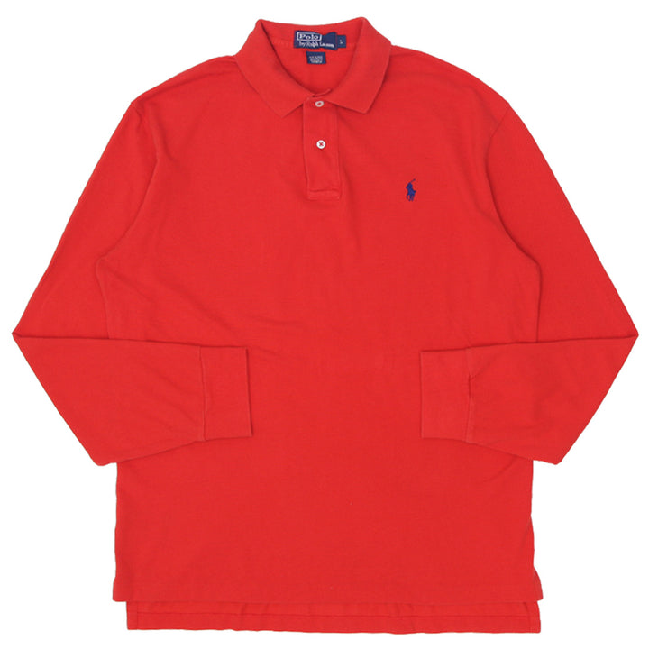 Mens Polo Ralph Lauren Long Sleeve Polo T-Shirt Orange - Fashion Rerun Vintage Migration_T-Shirt