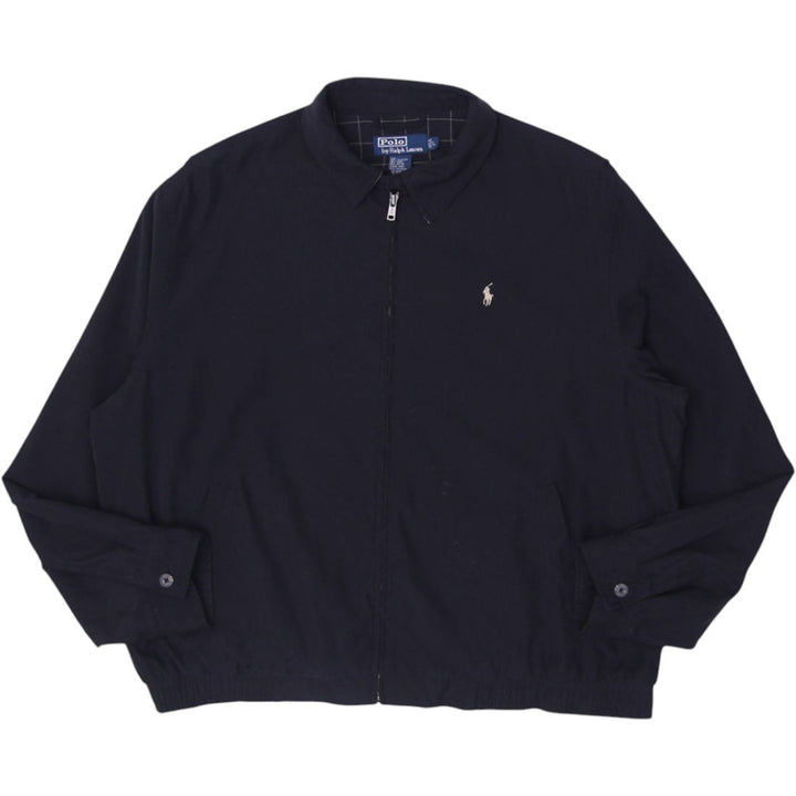 Vintage Mens Polo Ralph Lauren Harrington Jacket Black Full Zip Classic Logo