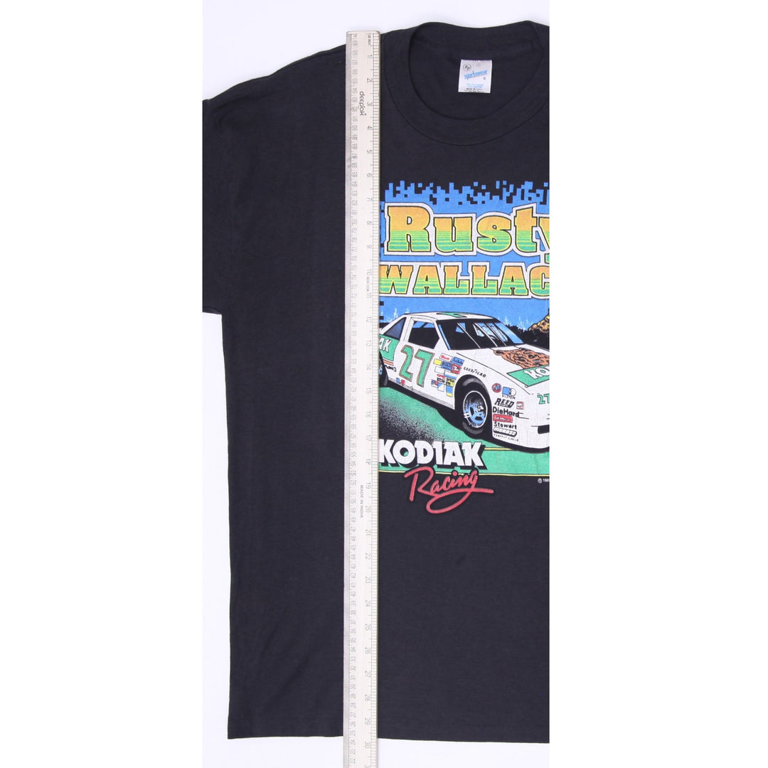 Vintage 1989 Rusty Wallace T-Shirt XL NASCAR Kodiak Racing Bear Single Stitch