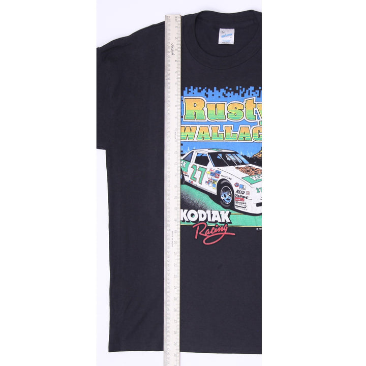Vintage 1989 Rusty Wallace T-Shirt XL NASCAR Kodiak Racing Bear Single Stitch