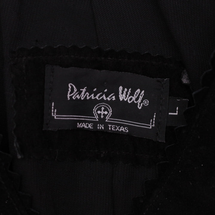 Vintage Patricia Wolf Black Suede Embellished Jacket Size L Made in Texas - Fashion Rerun Vintage Migration_Jacket