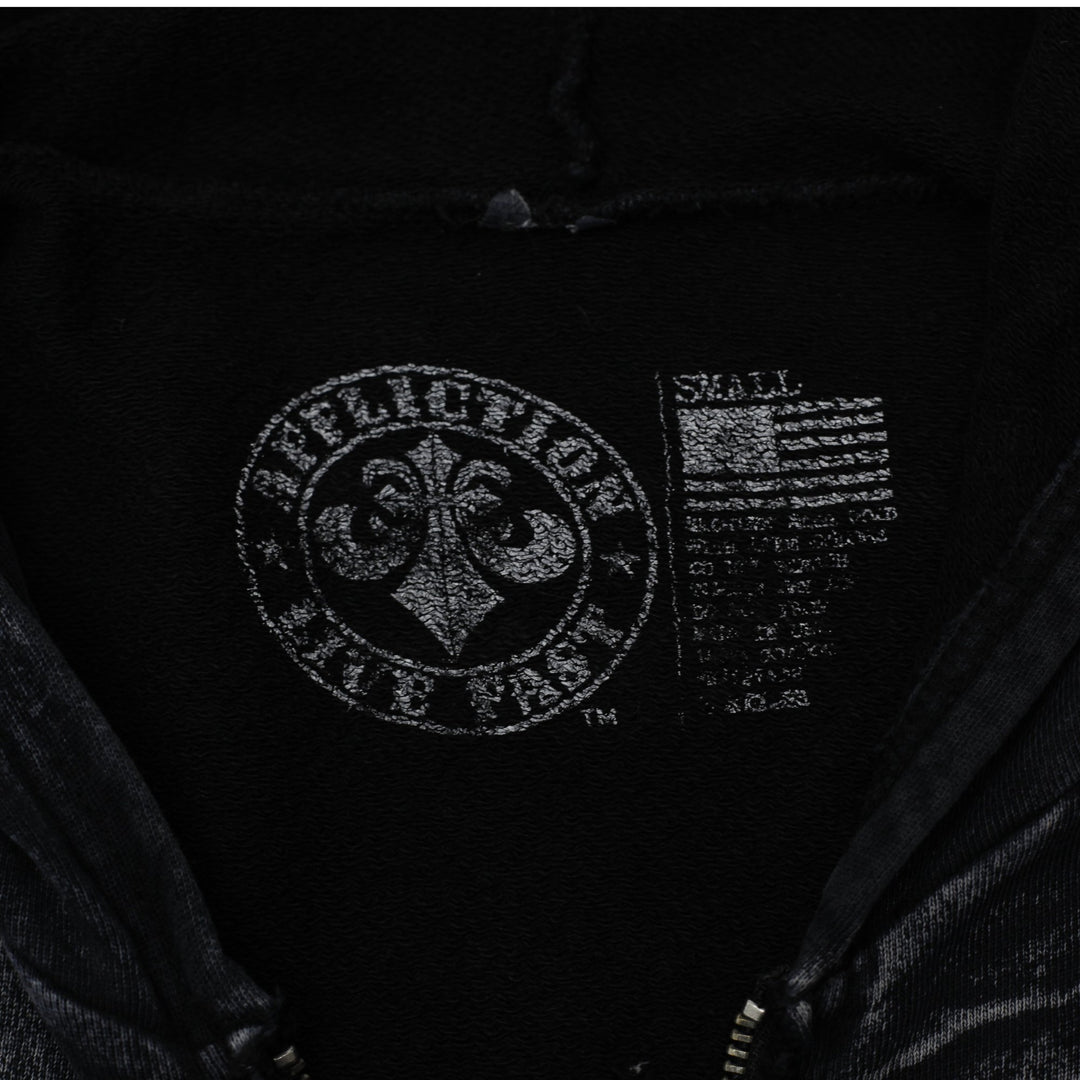 Y2K Ladies Affliction Live Fast Beaded Zip Up Pullover Hoodie Small