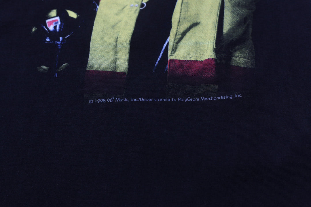 1998 Vintage 98 Degrees Group T-Shirt Black Polygram M
