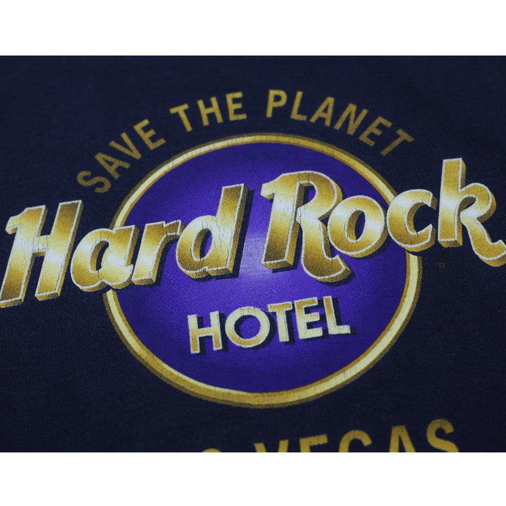 Vintage 90s Hard Rock Hotel Las Vegas Save The Planet T-Shirt Large Black Winterland USA