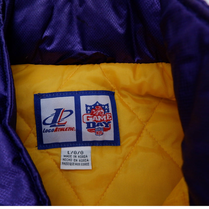 Vintage Mens Logo Athletic NFL Jacket Purple Full Zip Vikings