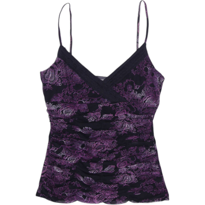 Y2K Ladies Mexx Camisole Purple Floral Lace Trim Size L
