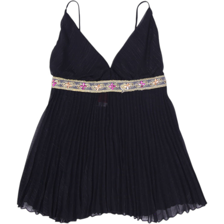 Y2K Ladies Pleated Spaghetti Strap Top Size S | Migration_Y2K Tops | Fashion Rerun