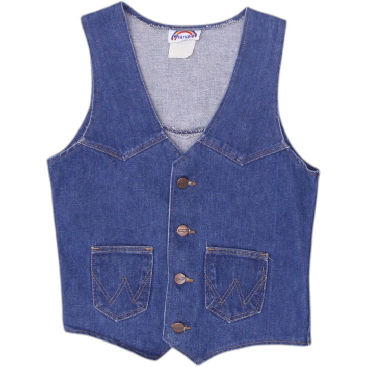 Vintage Ladies 80's Wrangler Tag rainbow Sanforset Denim Vest | Migration_Vests | Fashion Rerun