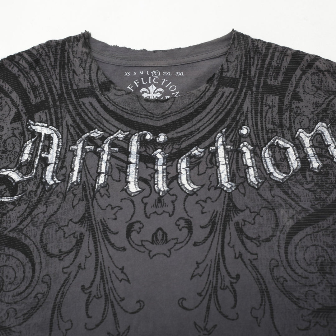 Y2K Men’s Affliction Skull Graphic Embroidered T-Shirt Size XL | Migration_T-Shirts SW COLLECTION - View 6 | Fashion Rerun