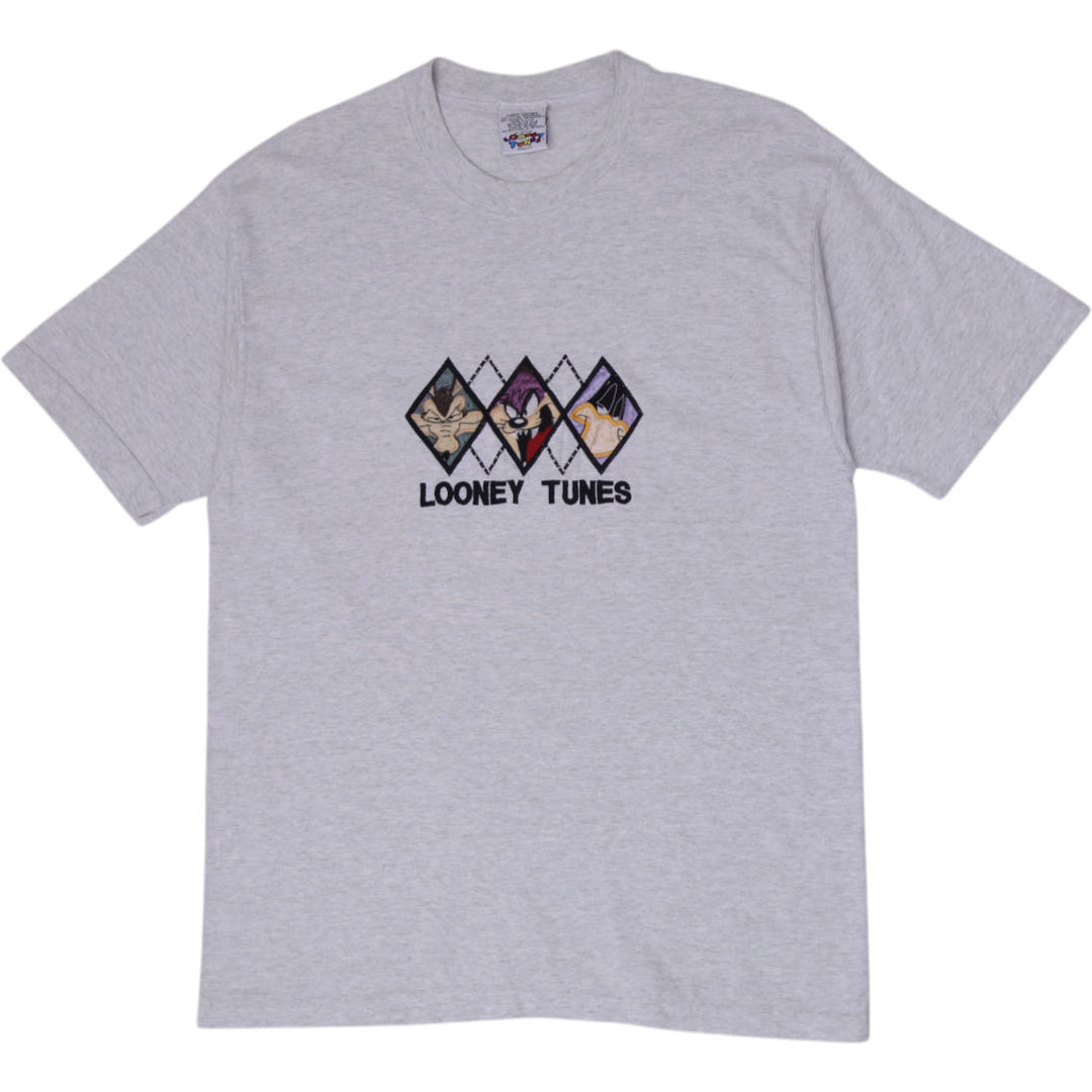 Vintage 90s Looney Tunes Warner Bros Diamond Character T-Shirt Made in USA Sz L