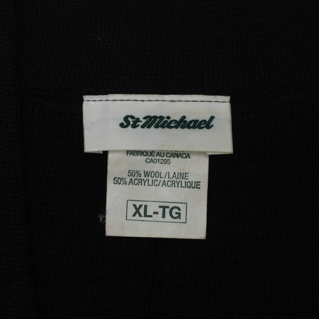 Vintage St.Michael Woolen Blend Black Cardigan Sweater XL Ladies - Fashion Rerun Vintage Migration_Sweaters