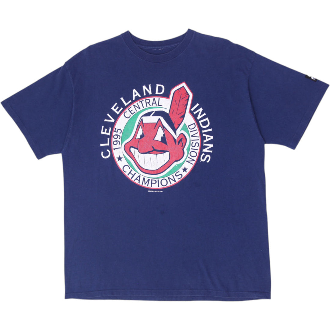 Vintage 1995 Starter Cleveland Indians MLB Central Division Champions T-Shirt