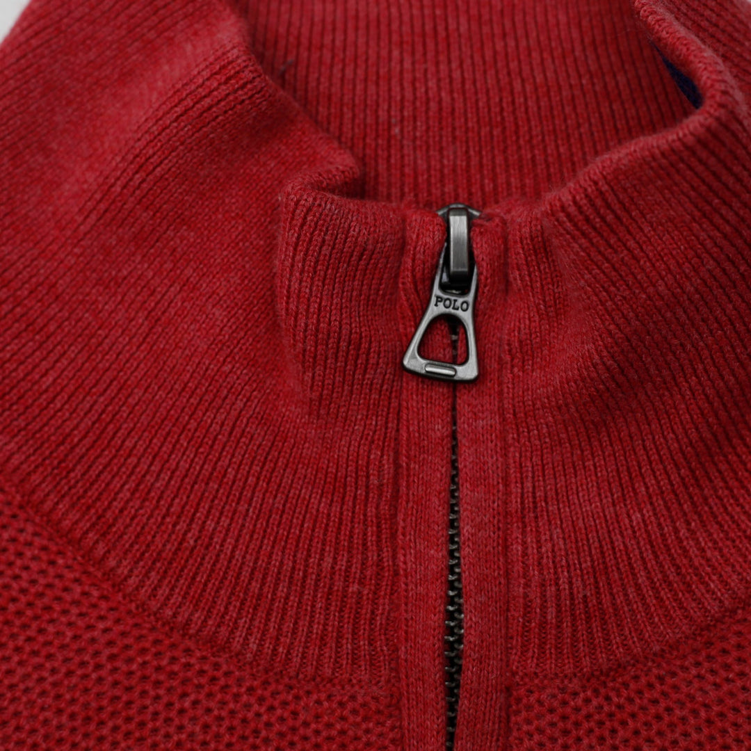 Mens Polo Ralph Lauren Quarter Zip Pima Cotton Pink Sweater M | Migration_Knitwear & Sweaters RL Collection - | Fashion Rerun