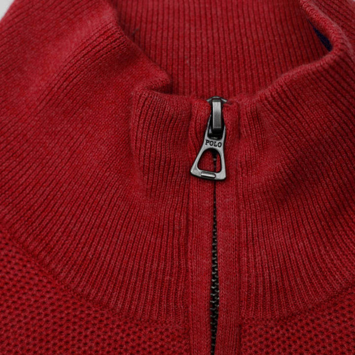 Mens Polo Ralph Lauren Quarter Zip Pima Cotton Pink Sweater M | Migration_Knitwear & Sweaters RL Collection - | Fashion Rerun
