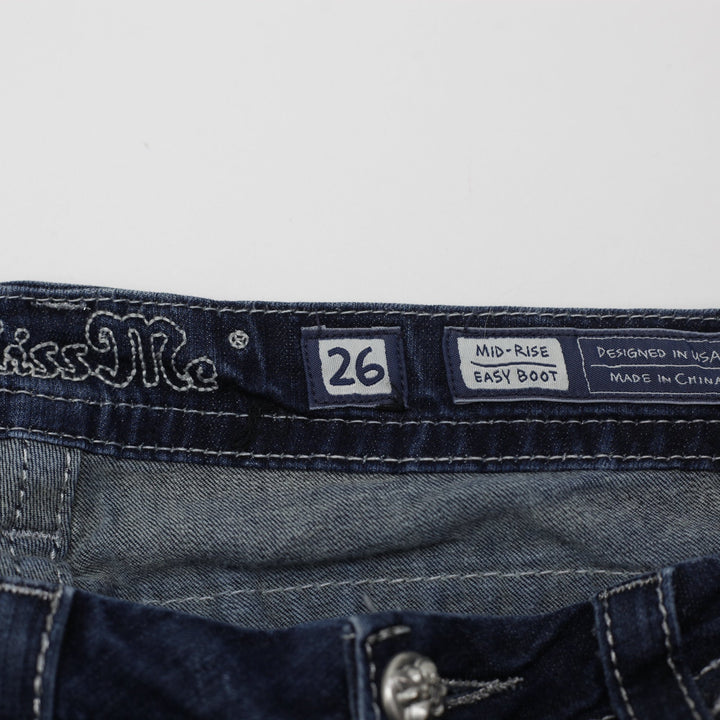 Y2K Ladies Miss Me Sequined Mid-Rise Denim Jeans Size 26 | Migration_Jeans - Back View | Fashion Rerun