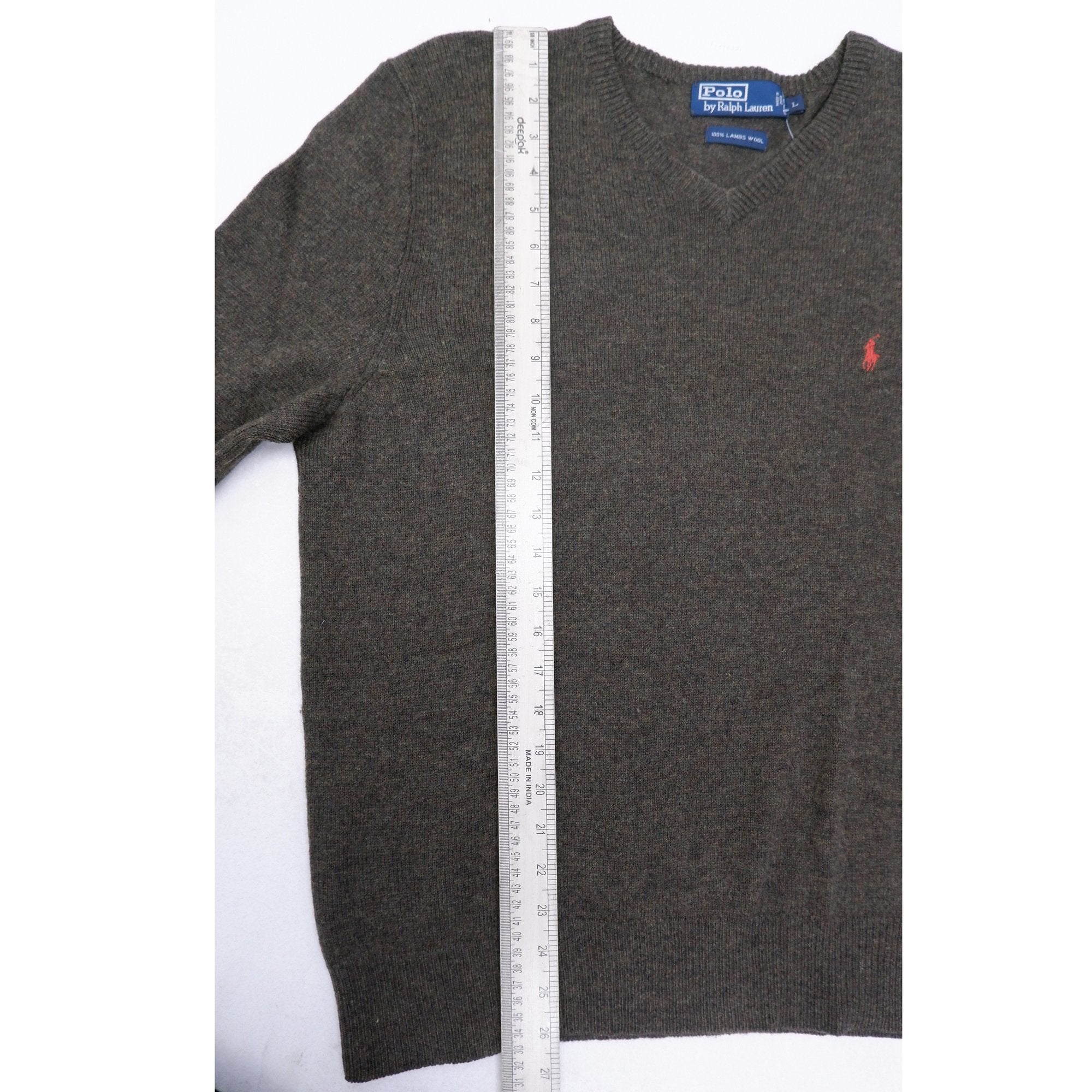 Shop Vintage Polo By Ralph Lauren V-Neck 100% Lambswool Sweater