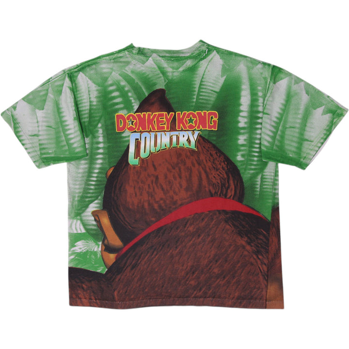 Vintage 1994 Donkey Kong Country AOP T Shirt OSFM Donkey Kong Wear Nintendo