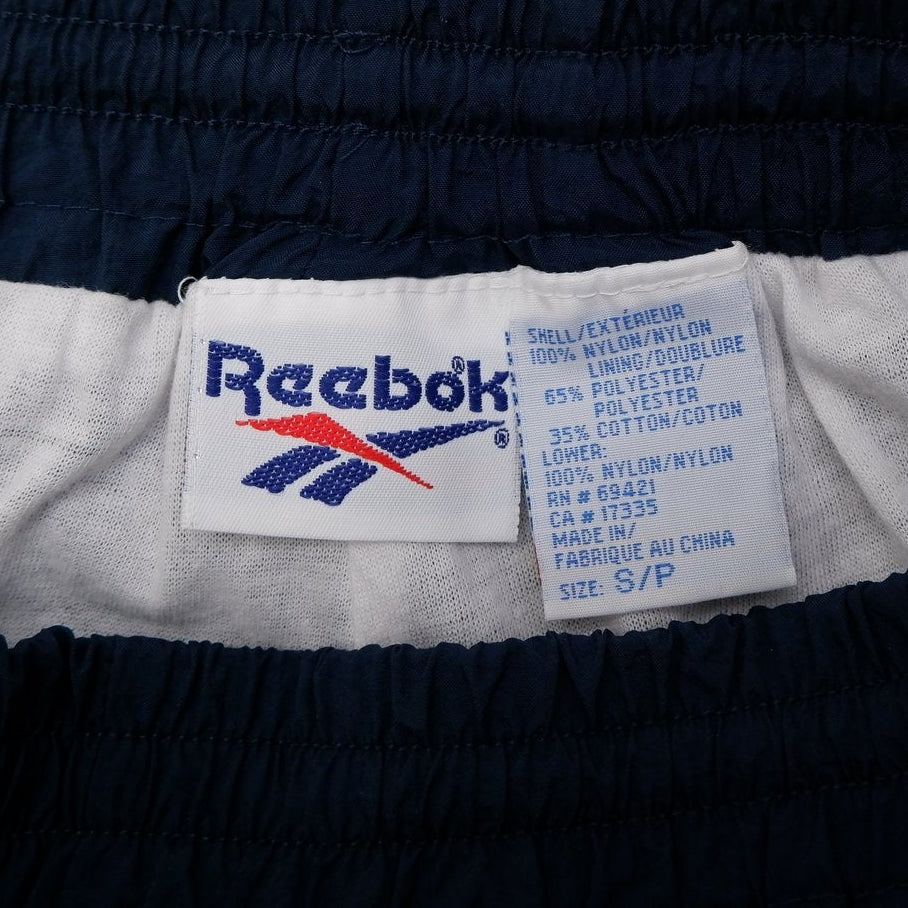 Vintage Mens Reebok Track Pants Navy Elastic Waist Nylon Lightweight
