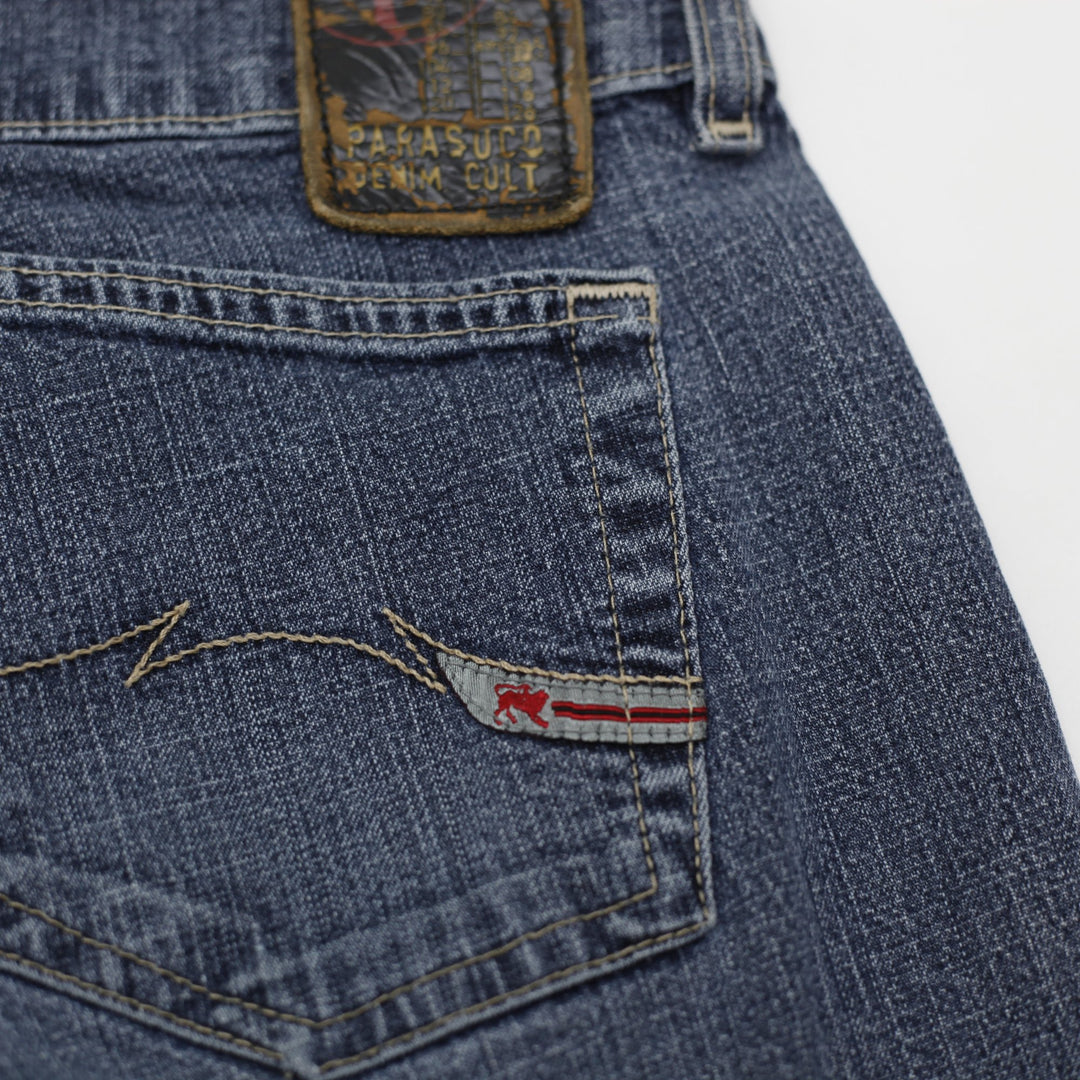 Y2K Ladies Parasuco Stretchable Denim Flare Jeans Size 29