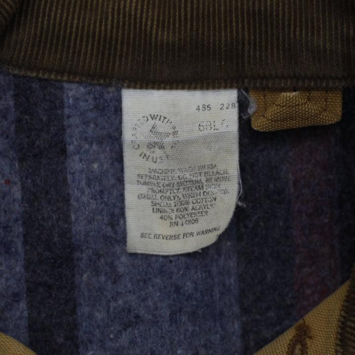 Vintage Carhartt Duck Blanket Lined Chore Coat Brown Canvas Workwear Jacket L | Migration_Jackets - Back View | Fashion Rerun