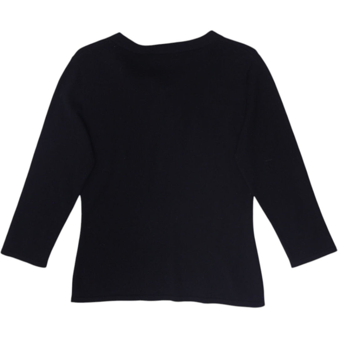 Ladies Holt Renfrew Black 100% Cashmere Sweater Size L