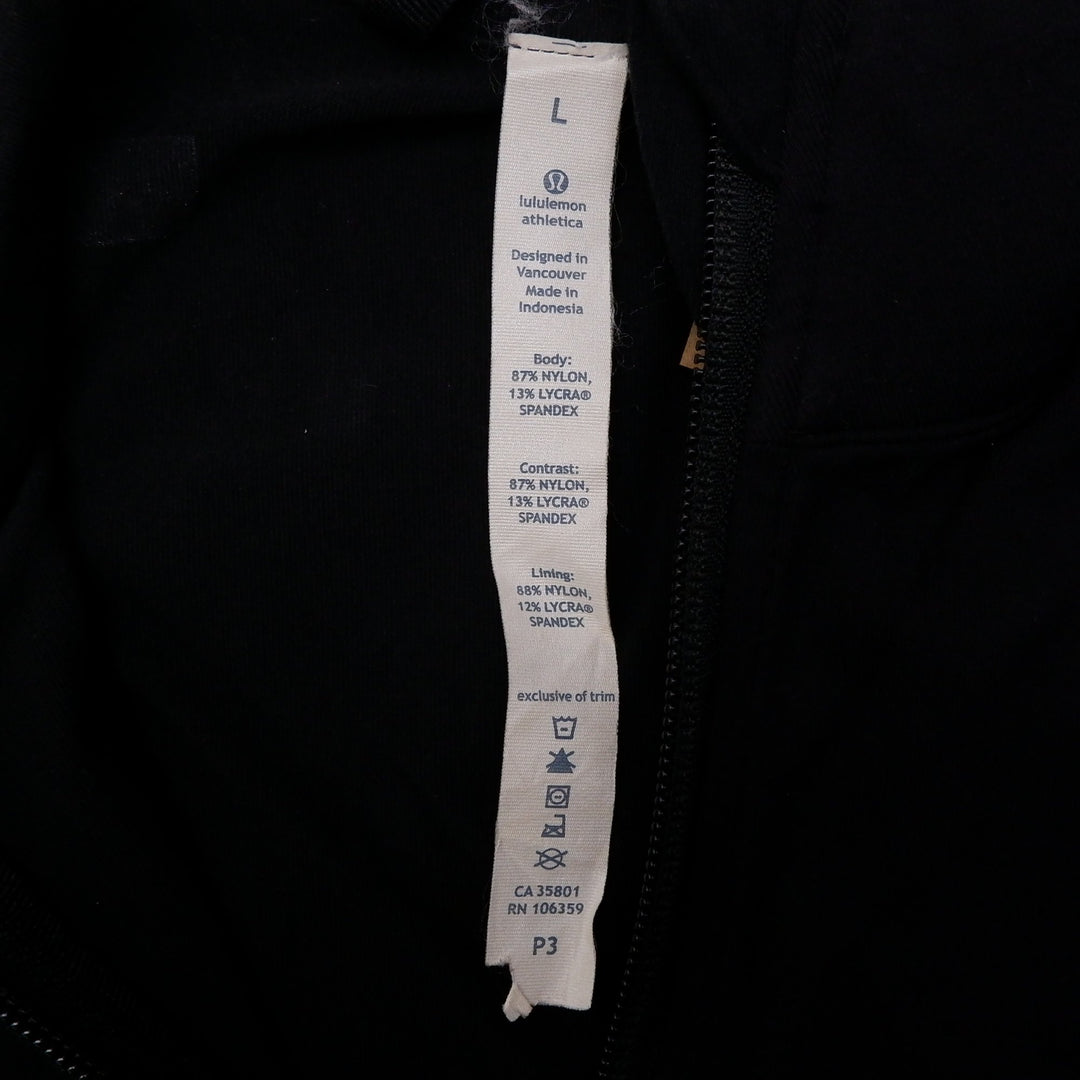 Mens Lululemon Bomber Jacket Black Full Zip Athletic