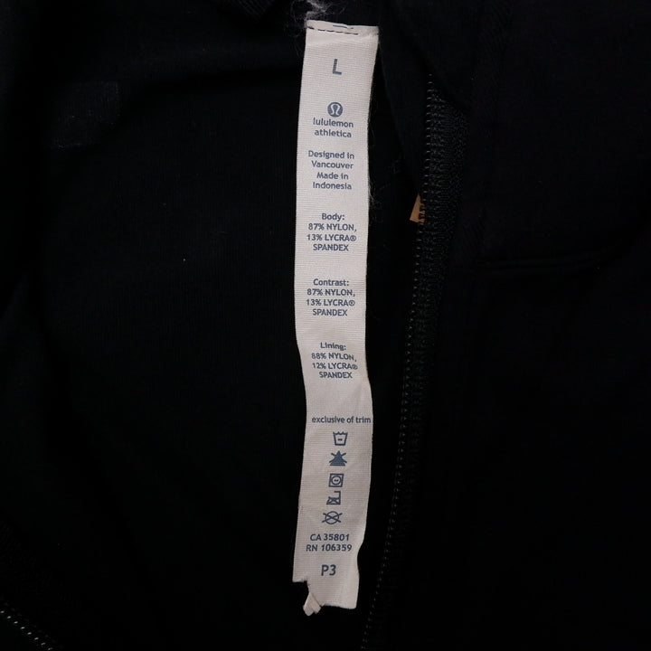 Mens Lululemon Bomber Jacket Black Full Zip Athletic
