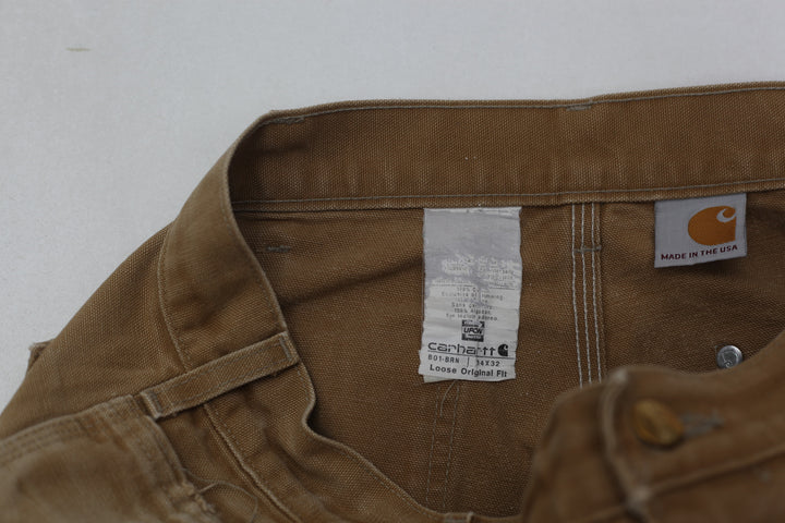 Mens B01 BRN Loose Original Fit Double Knee Carhartt Pants