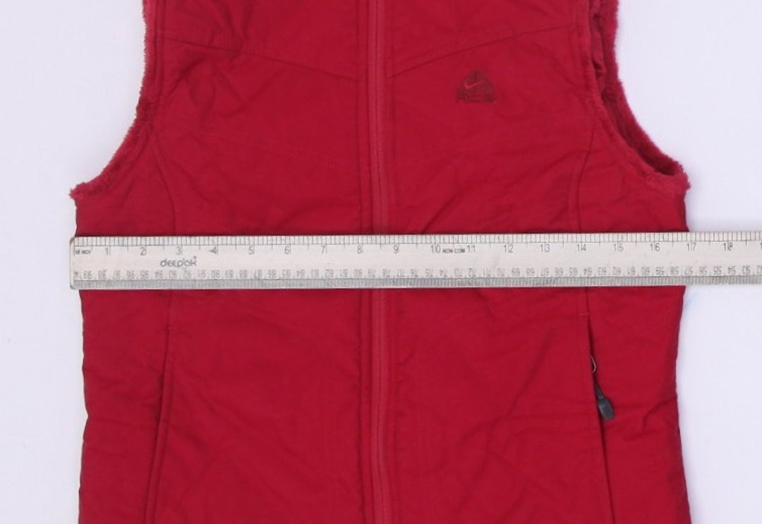 Vintage Nike ACG Vest Silk Lined Warm Women's Vest Size Small Red
