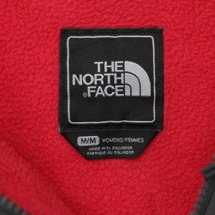 Ladies The North Face Denali Fleece Zipper Hooded Pink Gray Jacket Size M